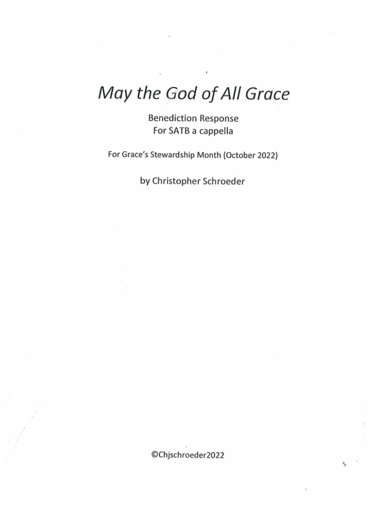 May the God All Grace